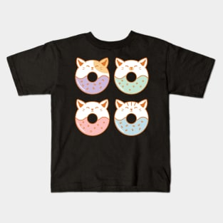 Kawaii Cute Cats Donut Lover Kids T-Shirt